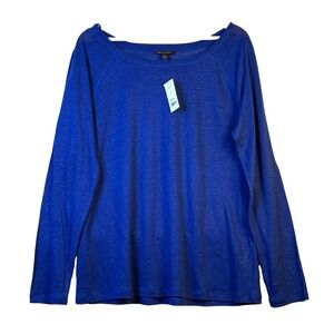 Banana Republic Women 100% Linen Sweater Sz L Beach Breathable Coastal Bright